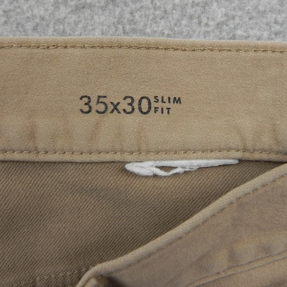 Banana Republic Traveler Pants Mens 35x30 Slim Fit Khaki Tan Chino Trousers